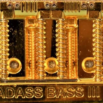 Leo Quan USA BADASS III is back 4 string 3 screw Grooved Gold bass bridge 4 Fender Precision Jazz Telecaster image 2