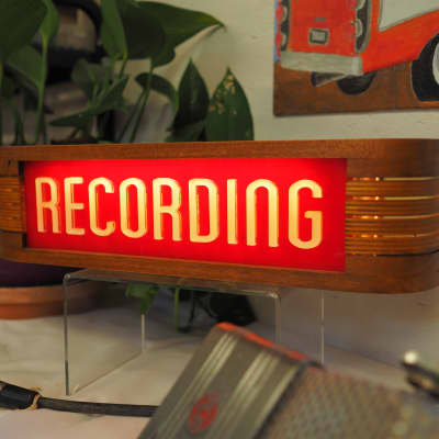Studio Warning Sign, 14", "Recording", Red BG image 1