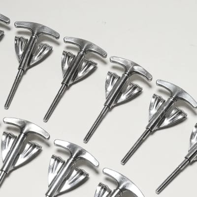 Set of (20) Ludwig Bass Drum Tension Rods & (20) Claws, Chrome - 1960's / ALL STRAIGHT image 8