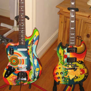 USA Custom Guitars Jack Bruce Fool Bass VI replica clone 2008 Psychedelic Left Handed image 3