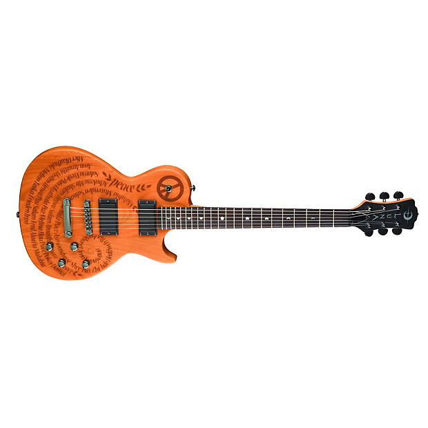 Luna Guitars Apollo Electric Guitar w Laser etched Henna Peace Design