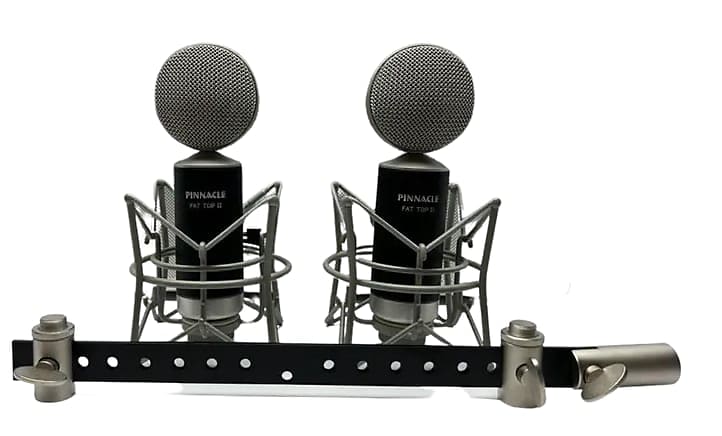 New Pinnacle Microphones Fat Top II Active/Passive | Stereo Pair | Ribbon Microphone | Black image 1