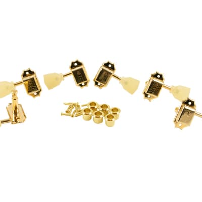 Kluson Traditional 3x3 Pearloid Single Ring, Single Line Gold KD-3-GPK