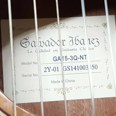 Salvador Ibanez GA15-3Q-NT 3/4 Natural Classical Acoustic Guitar with Soft Case image 7