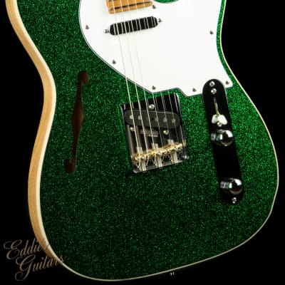 Suhr Eddie's Guitars Exclusive Custom Classic T Roasted - Deep Green Sparkle image 6