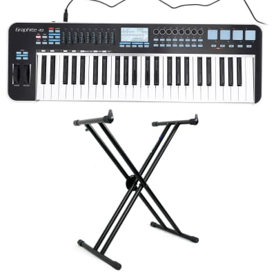 Samson Graphite 49 Key USB MIDI DJ Keyboard Controller w/ Fader/Pads + Stand