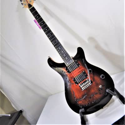 Tsunami Fractal Guitars Blood Red Sunset 2022 - Hand Laid Tru Oil On Red Transparent Stain image 10