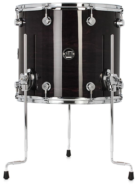DW Performance Series Floor Tom - 14 x 16 inch - Ebony Stain Lacquer (2-pack) Bundle image 1