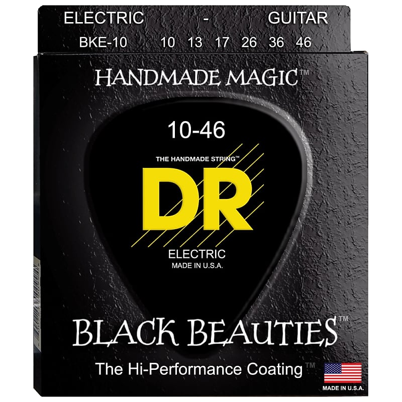 DR Strings BKE-10 Black Beauties Coated Electric Medium 10-46 image 1