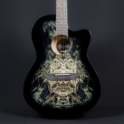 Lindo Fractal 42C Acoustic Guitar & Gig Bag Blue Graphic Art 