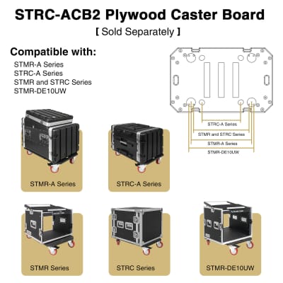 STRC-A10UT | Lightweight and Compact 10U PA/DJ ABS Road Case w/ 9U Rack Space, 19” Depth, Retractable Handle, Wheels, Heavy-Duty Latches image 9