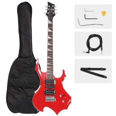 Glarry Red 36inch Burning Fire Style Electric Guitar for sale