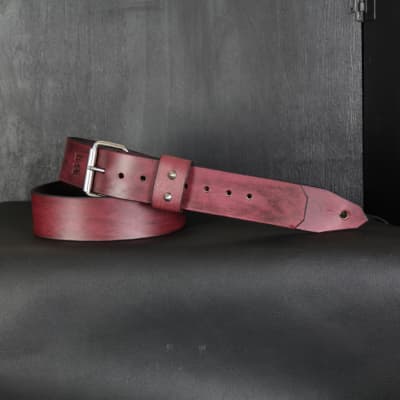Mahogany Leather Belt Hand Made Men's Belt High Quality 