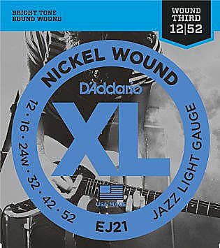 D'Addario EJ21 Nickel Wound Electric Guitar Strings 12-52 image 1
