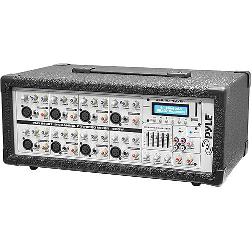 Pyle Bluetooth 8-Channel 800-Watt Powered Mixer with MP3 Integration image 1