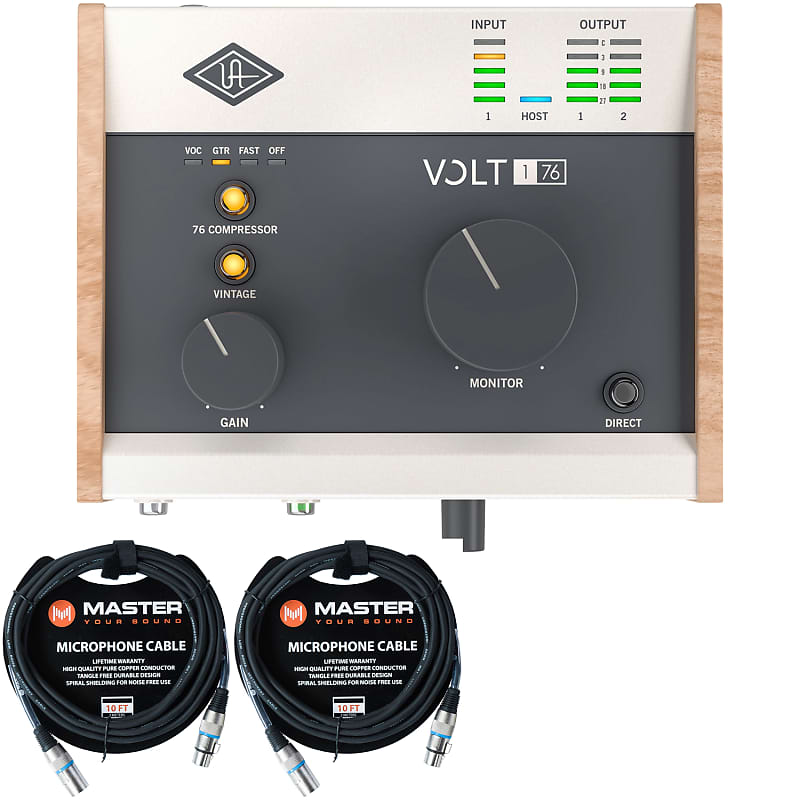 Universal Audio Volt 176 1-In/2-Out 24-bit/192 kHz USB 2.0 Audio Interface  w/ Cables