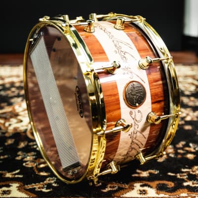 HHG Drums Lord Of The Rings Cedar/Maple Stave Snare, Ultra High Gloss image 7