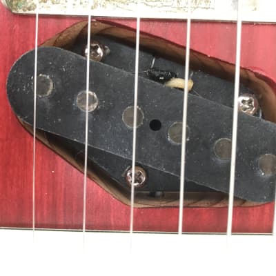 Slow Train Guitars Pinecaster partscaster with Cavalier Pickups and Warmoth neck Bell Buckle Red image 10
