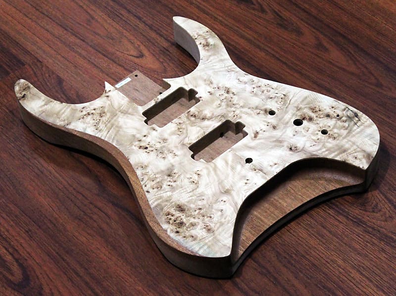 Halo Merus 6 String Headless DIY Guitar Kit Mahogany Body Maple Burl Cap #4 image 1