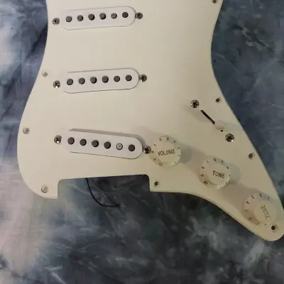 StewMac Tex Mex Loaded Strat Pickguard with Staggered Alnico Pickups Wiring Harness Knobs image 1