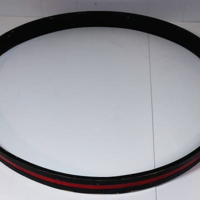 Ludwig 22" Bass Drum Hoops Black w/ Red and Blue Sparkle Inlay- Vistalite? 1970's (?) image 7