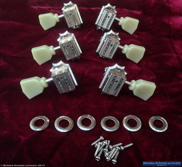 Grover "Gibson Deluxe" Kluson Tulip Tuning Keys Tuners Nickel Reverb