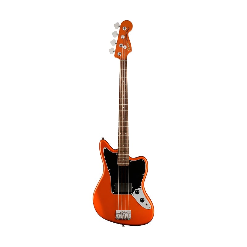 Squier FSR Affinity Series Jag Bass H Guitar, Laurel FB, Metallic Orange image 1