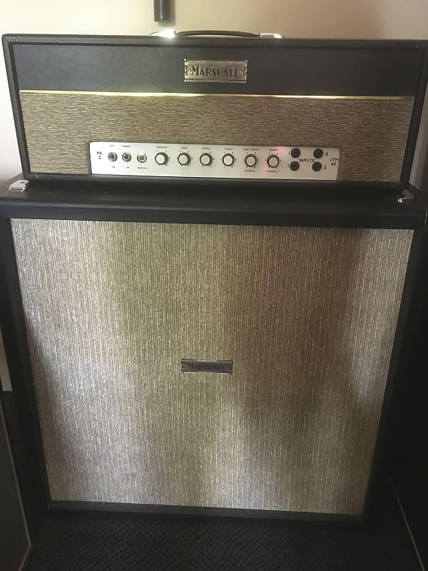 1963 "MG" Marshall JTM45 MKII Coffin logo with 4x12 cabinet image 1