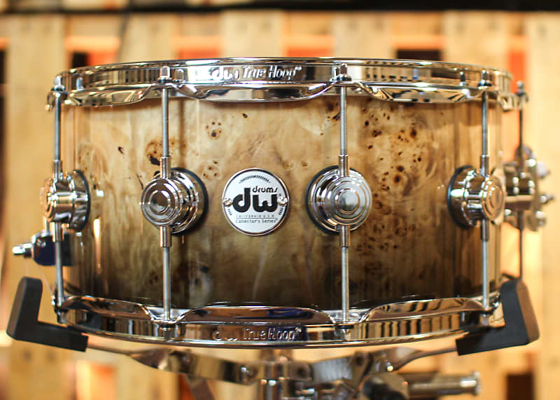 DW 6.5x14 Collector's Maple VLT Candy Black Fade over Mapa | Reverb