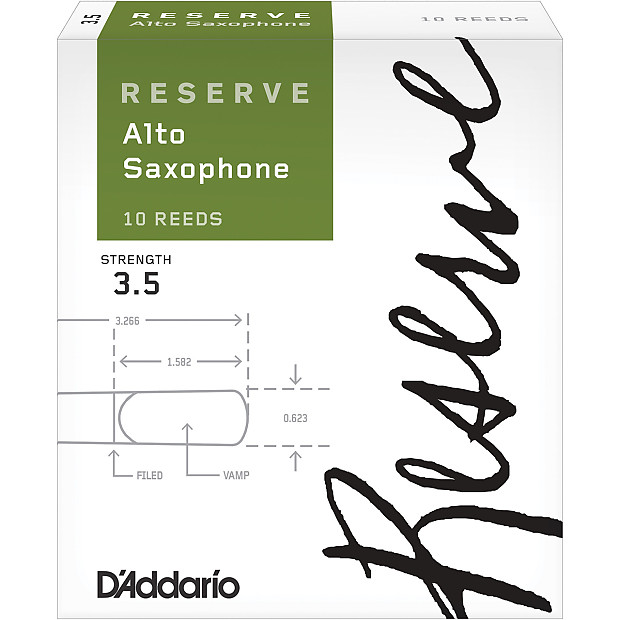 D'Addario DJR1035 Reserve Alto Saxophone Reeds - Strength 3.5 (10-Pack) image 1