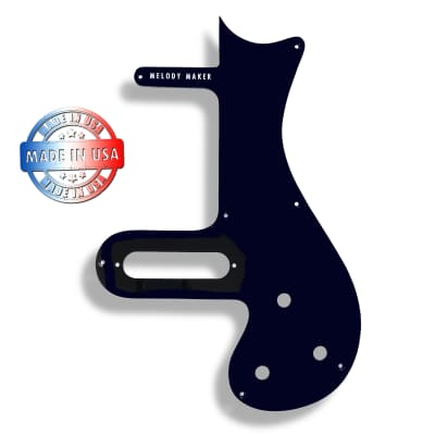 Single Ply Black Pickguard for 1961-1963 Gibson Melody Maker 3/4 w/Decal SMALL PICKUP STYLE Made in USA 🇺🇸