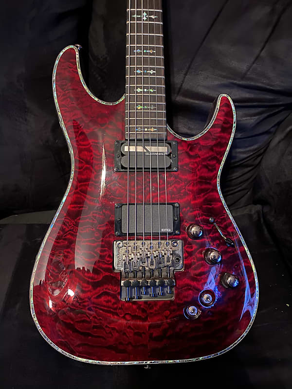 Schecter Hellraiser C-1 With Floyd Rose Sustainiac Black | Reverb