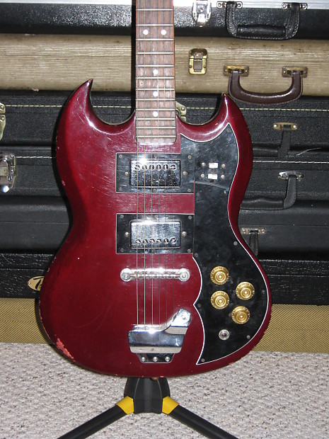 Vintage 1970 s Raven SG Style Guitar Made in Japan