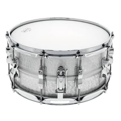 Ludwig LM405K Acrolite Hammered Aluminum Shell Snare Drum with Twin Lugs, 6.5"x 14" image 2