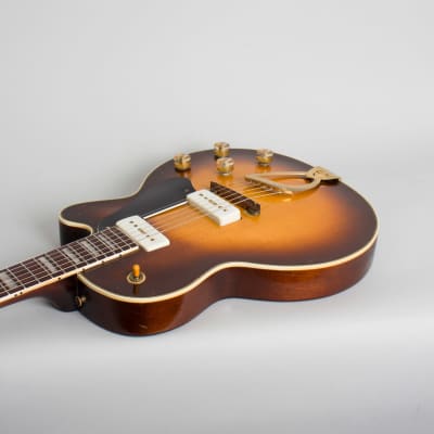 Guild  Aristocrat M-75 Thinline Hollow Body Electric Guitar (1956), ser. #3390, original brown hard shell case. image 7