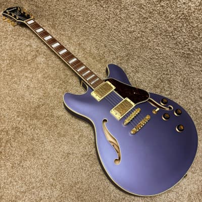 Ibanez AS73G Semi-Hollow Body Electric Guitar Metallic Purple Flat image 1