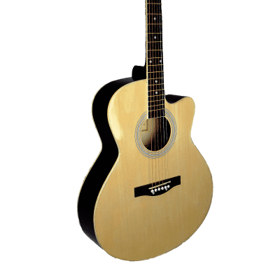 Fazley W40-NT Acoustic Steel-String Guitar (Natural) + Stand + Tuner