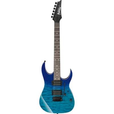 Ibanez  GRG120QASP GRG Series 6-String Electric Guitar  2023 - Transparent Blue Gradation image 3
