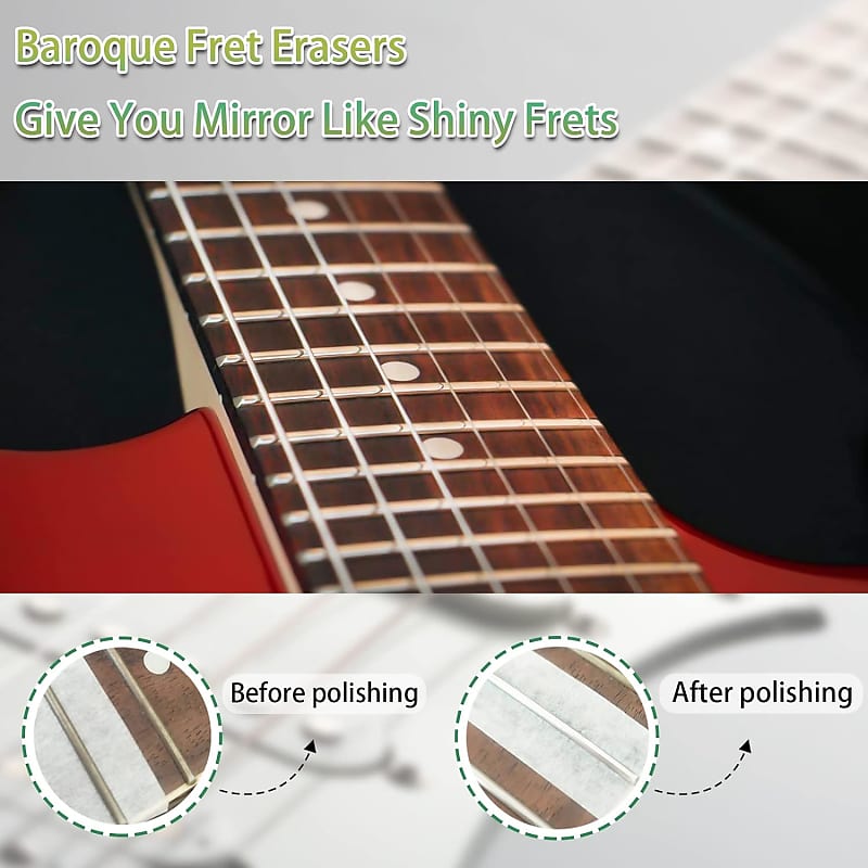Guitar Fret Erasers, Fret Polishing Abrasive Rubber Blocks, Fret Cleaning  Tool Set, Fret Polish Kit For Fretwire String And Metal, Set Of 3 Grits  (180 & 400 & 1000 Grit)