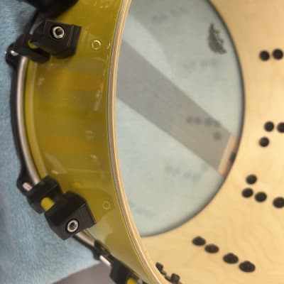 Custom Maple 14”x6.5” snare drum - Lemon Ice Sparkle Gloss image 11