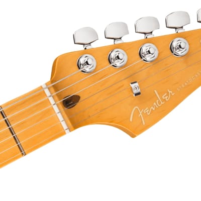 Fender American Ultra Stratocaster HSS Electric Guitar Maple FB, Texas Tea image 5