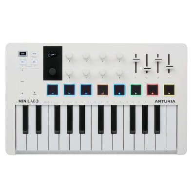 Arturia MiniLab 3 25-Note Compact MIDI Keyboard and Pad Controller - White
