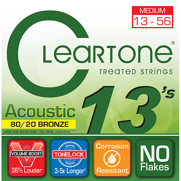 Cleartone 7613 80/20 Bronze Acoustic Guitar Strings - Medium (13-56) image 1