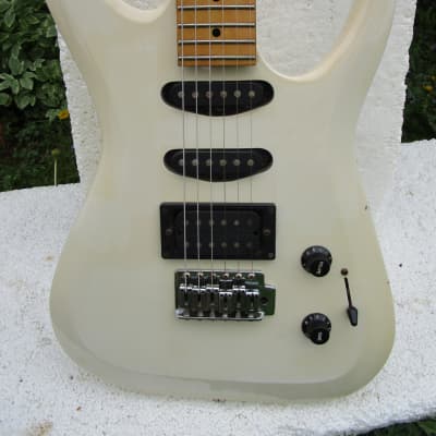 Alvarez  Guitar, 1980's,  Korea, 3 Pickups,  White finish,  Plays & Sounds Good image 3