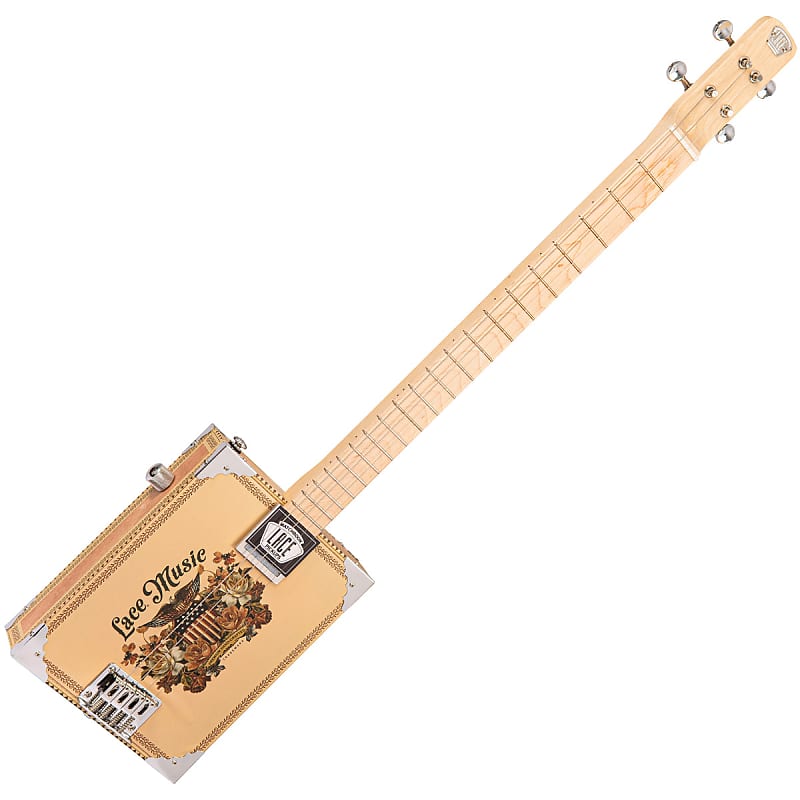 Lace Cigar Box Electric Guitar ~ 4 String ~ Americana image 1
