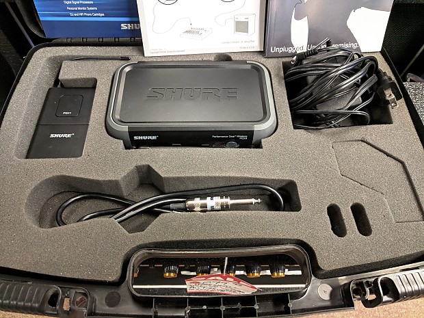 Shure PGX Wireless Instrument System: PGX4 Receiver PGX1 Bodypack  Transmitter WA302 Instrument Cable