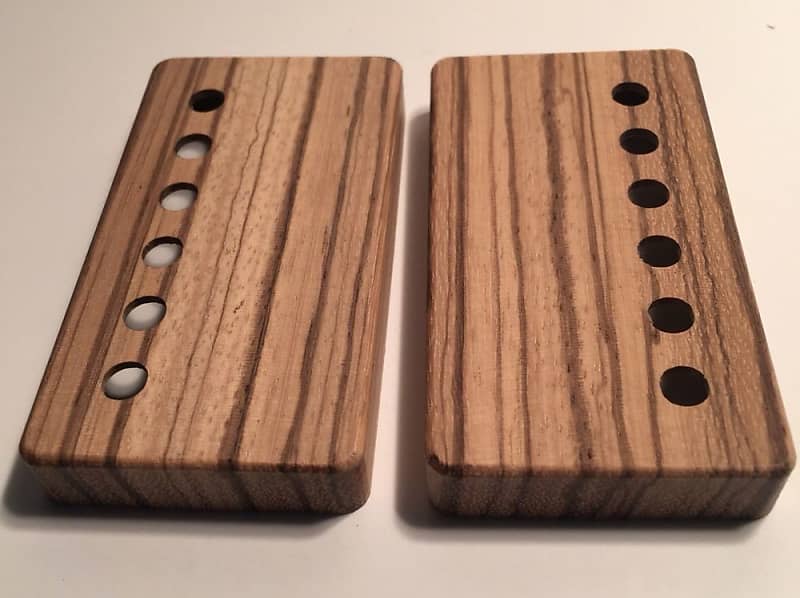 Guilford Zebrawood Humbucker Covers - Set of 2 - With Holes - USA image 1