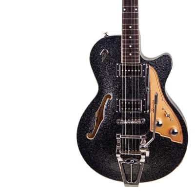 Electric Guitar DUESENBERG STARPLAYER TV - Black Sparkle + Custom Line Case for sale