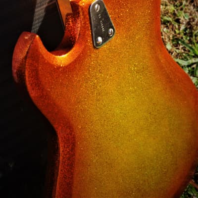 Hagstrom F400 1972 Honey Goldburst Metalflake.  Refinished. Excellent Player. Short neck bass. FAST. image 21