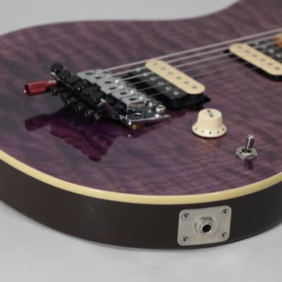 2011 Ernie Ball Music Man Axis Quilt Top Trans Purple Finish Electric Guitar w/HSC image 8